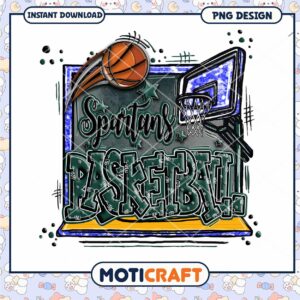 Spartans Basketball PNG Design Instant Download Art