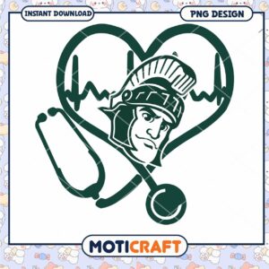 Spartan Helmet Heartbeat Nurse SVG PNG Instant Download