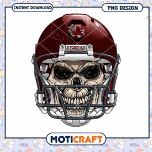 South Carolina Skull Football Helmet PNG Design Download