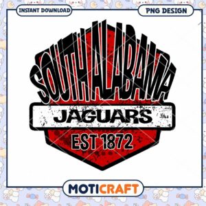 South Alabama Jaguars Vintage Logo Download PNG Design