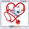 South Alabama Jaguars Heartbeat Stethoscope Design PNG