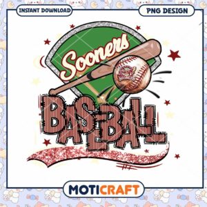 Sooners Baseball Design Instant Download PNG Art
