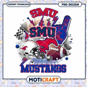 SMU Mustangs Football PNG Design Instant Download Art