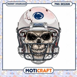 Skull Art Penn State Football Helmet PNG Design Download