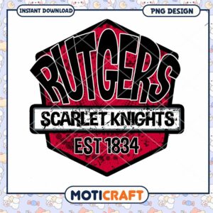 Rutgers Scarlet Knights PNG Design Instant Download 1834