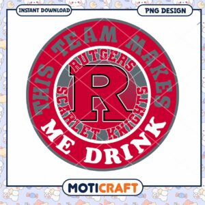 Rutgers Scarlet Knights Drink Team PNG Design Download