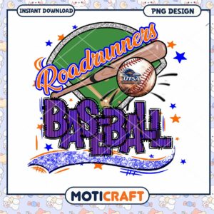 Roadrunners Baseball PNG Design Instant Download Art