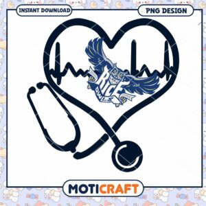 Rice Owls Heartbeat Stethoscope PNG Design Download
