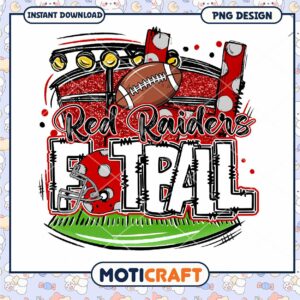 Red Raiders Football Design PNG for Instant Download