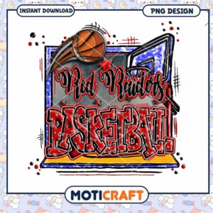 Red Raiders Basketball PNG Art Instant Download Design