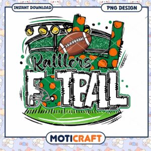 Rattlers Football PNG Design Instant Download Art