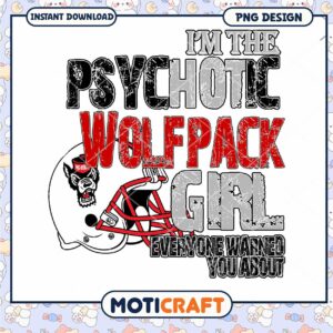 Psychotic Wolfpack Girl Instant Download PNG Design