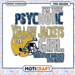 Psychotic Yellow Jackets Girl PNG Design Download