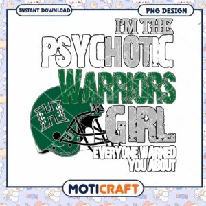 Psychotic Warriors Girl PNG Design for Sports Fans