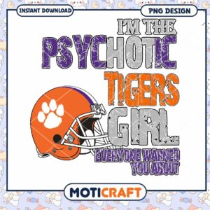 Psychotic Tigers Girl PNG Design Instant Download Art