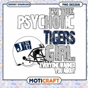 Psychotic Tigers Girl Football PNG Design Download