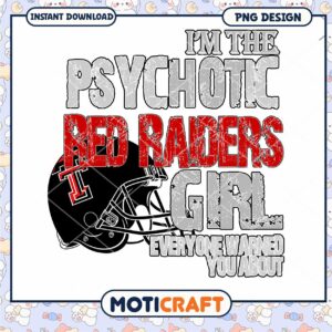 Psychotic Red Raiders Girl PNG Design for Fans