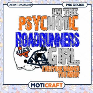 Psychotic Roadrunners Girl PNG Design Instant Download