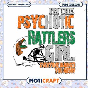 Psychotic Rattlers Girl Fun Sports PNG Design Download
