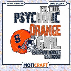 Psychotic Orange Girl PNG Design for Instant Download