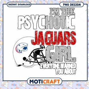 Psychotic Jaguars Girl PNG Design for Sports Fans