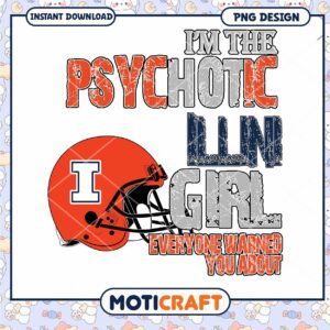 Psychotic Illini Girl Sports PNG Download Design File