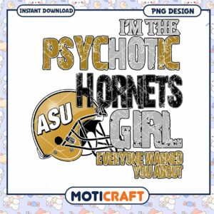 Psychotic Hornets Girl ASU PNG Instant Download Design