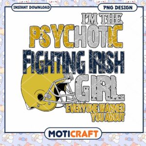 Psychotic Fighting Irish Girl PNG Design Downloadable Art