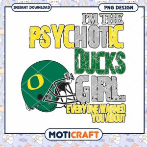 Psychotic Ducks Girl Football PNG Instant Download Design