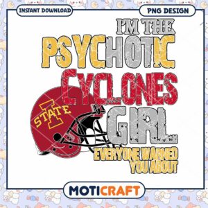 Psychotic Cyclones Girl PNG Design for Instant Download