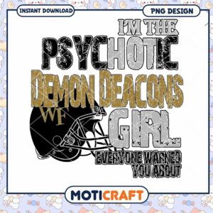 Psychotic Demon Deacons Girl PNG Instant Download Design