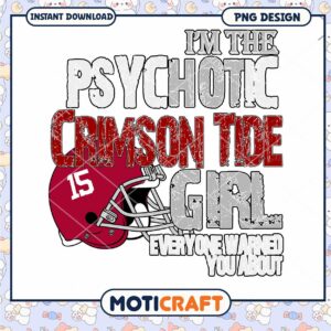 Psychotic Crimson Tide Girl PNG Graphic Design Download