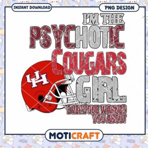Psychotic Cougars Girl Football PNG Design Download