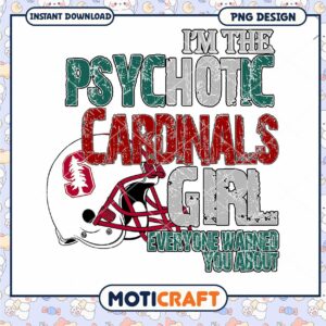 Psychotic Cardinals Girl Instant Download PNG Design