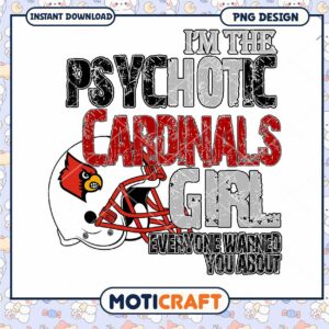Psychotic Cardinals Girl PNG Design for Instant Download