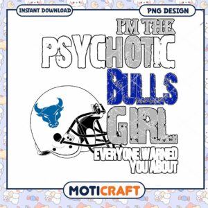 Psychotic Bulls Girl PNG Design Instant Download Art