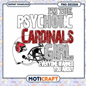 Psychotic Cardinals Girl Funny Sports PNG Download