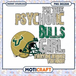 Psychotic Bulls Girl PNG Design for Instantly Downloadable Art