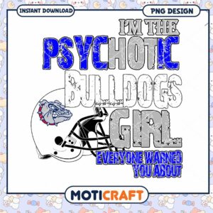 Psychotic Bulldogs Girl Design for Sports Fans PNG Download