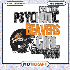Psychotic Beavers Girl PNG Design Instant Download Art