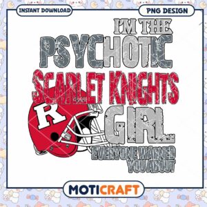 Psycho Scarlet Knights Girl PNG Instant Download Design