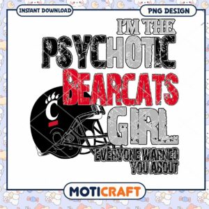 Psycho Bearcats Girl PNG Design for Sports Fans Download