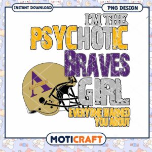 Psycho Braves Girl PNG Design for Sports Fans Download