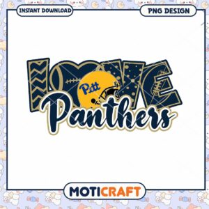 Pitt Panthers I Love PNG Design for Sports Fans Download