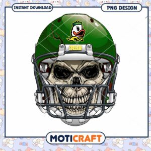 Oregon Ducks Skull Helmet PNG Design Instant Download