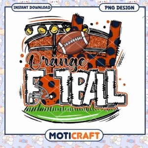 Orange Football Fun PNG Design for Instant Download