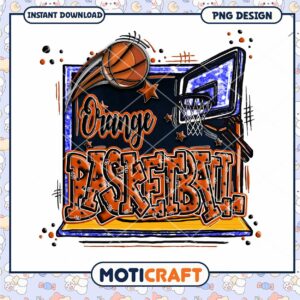 Orange Basketball PNG Digital Design for Download