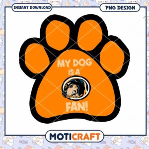 Option 1 (Focus on design) Orange Dog Paw Print PNG Design