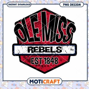 Ole Miss Rebels Vintage Badge PNG Instant Download Design