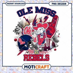 Ole Miss Rebels PNG Design for Instant Download Fans